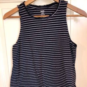Girls navy blue and white striped tank top